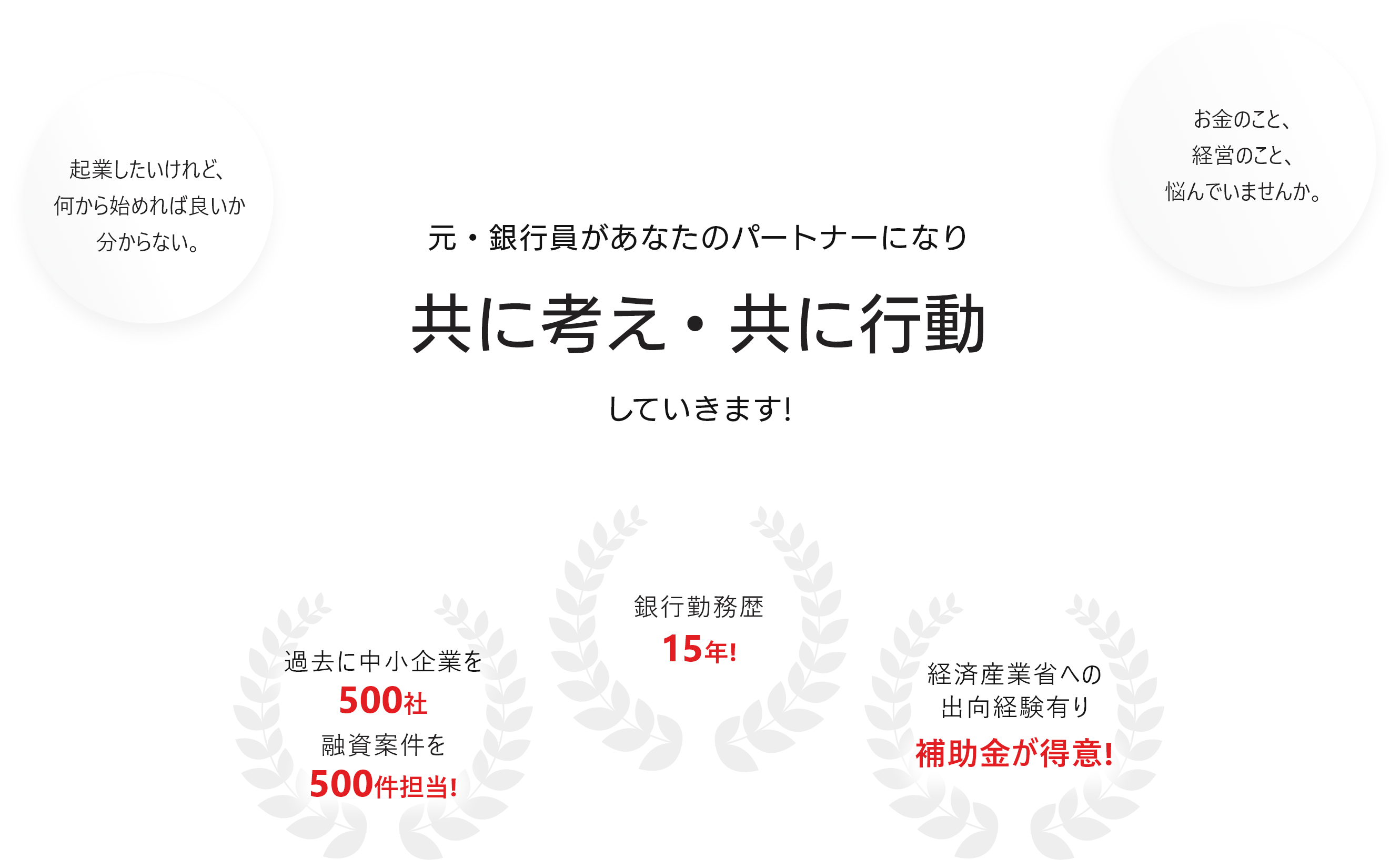 元・銀行員があなたのパートナーになり共に考え・共に行動していきます!